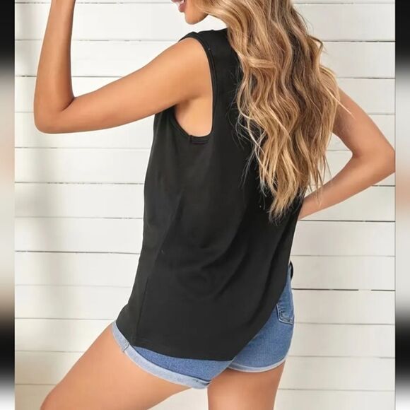 Women's American Flag Print Tank Top - Picture 3 of 3